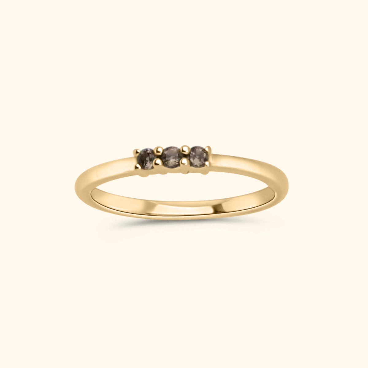 Triple Smoky Stacker ring